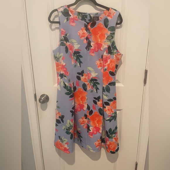 Vince Camuto Blue and Orange Floral Midi Dress - Picture 3 of 5